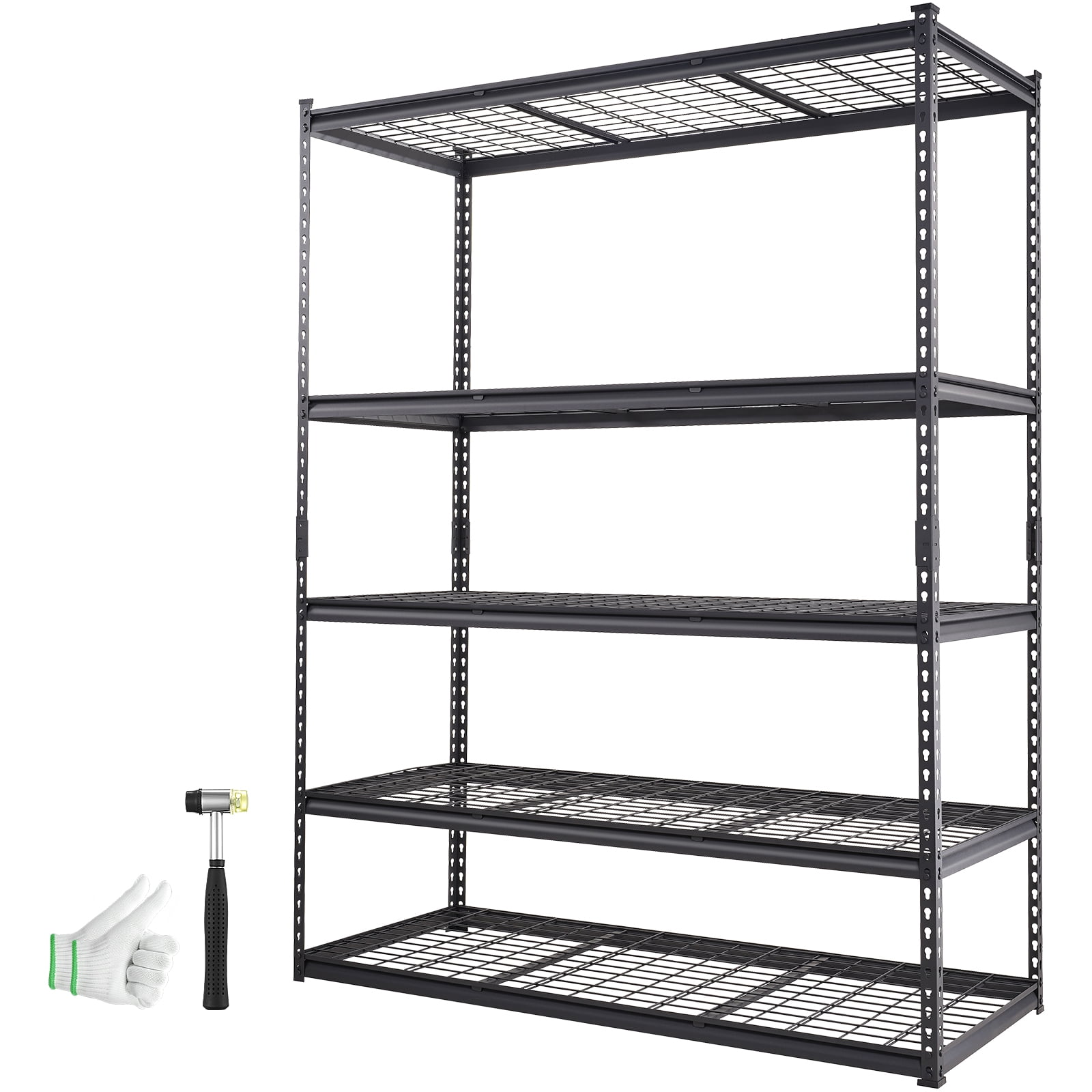 VEVOR Storage Shelving Unit 5-Tier Adjustable 60"W x 24"D x 78"H, 2000 lbs Load Heavy Duty Garage Shelves Metal Organizer Wire Rack