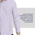 thumbnail image 2 of KIGILI Men Shirt Long Sleeve for Business Man, Slim Fit, Gift for Men S to 2XL | M - Lilac, 2 of 9