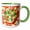 Green/White, variant on 3drose, Geometric Balance Underscores This Salad Illustration, 11oz Two-tone Green Mug