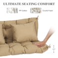thumbnail image 6 of Aoodor 59" Tufted Porch Swing Cushions, Outdoor Swing Replacement Cushion 2-3 Seater with Backrest and 2 Pillows, Water and Fade Resistant Bench Seat Pad for Garden Patio Furniture, Brown, 6 of 10