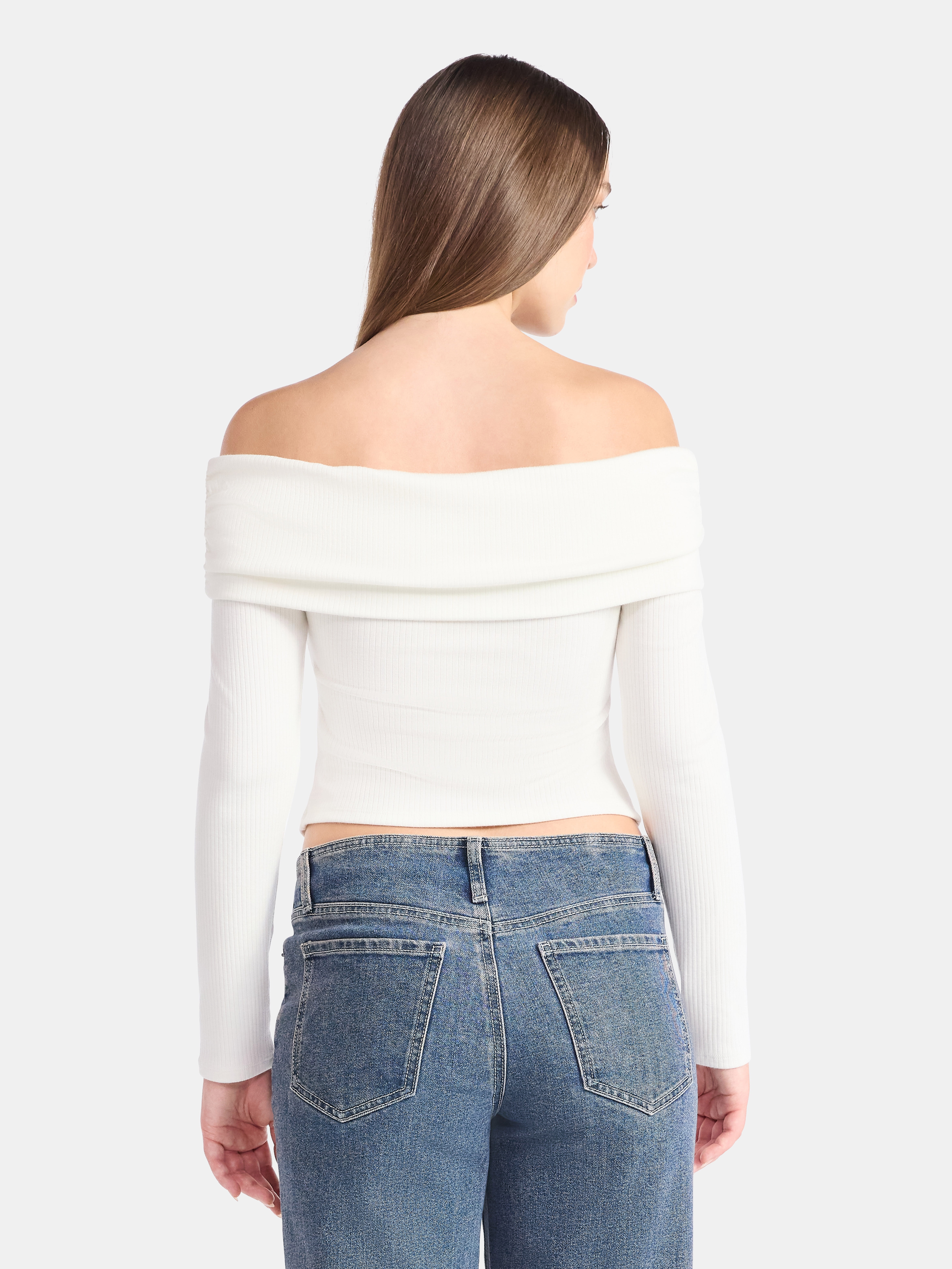 No Boundaries Off The Shoulder Top with Long Sleeves, Women’s