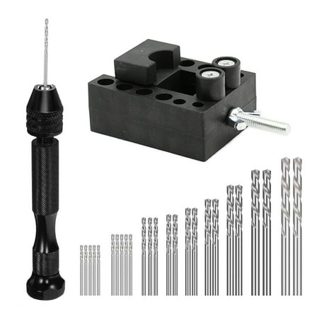 MLINS 27 Pcs Pin Vise Hand Drill Tool Manual Punch Kit Assorted