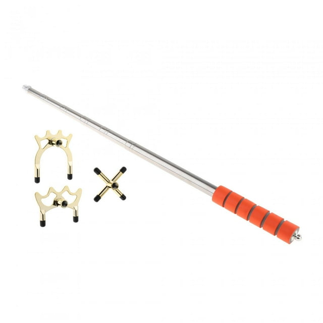 Langgg Accessoire de Queue de Billard Polyvalent Couleur Orange Taille Réglable en Acier Inoxydable Support de Queue de Billard Bas Haut Tête Croisée