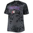 thumbnail image 2 of Men's Black Philadelphia 76ers Big & Tall Marble Dye Tonal Performance T-Shirt, 2 of 3