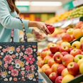 thumbnail image 3 of Rustic Style Nordic Stripes Fabric Shopping Bag - Machine Washable Eco-Friendly Foldable Tote, 3 of 6