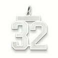 thumbnail image 1 of Beautiful Sterling Silver Rhodium-plated Medium Satin Number 32 Charm, 1 of 2