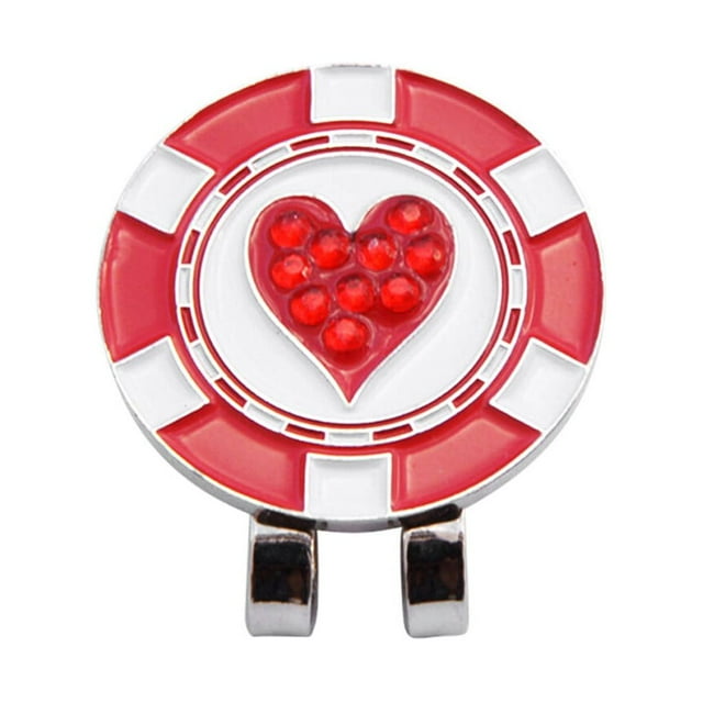 braveheart Metal Golf Marker Portable Removable Detachable Hat Clothing Clamp Ball Locating Mark Marking Tools Attachments Heart Shape 1Set