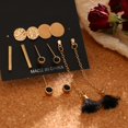 thumbnail image 2 of Retro gold metal geometric drop earrings set for women, long tassel alloy drop earrings, 2 of 3