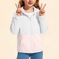 thumbnail image 6 of Karoyedx Girls Rain Jacket Toddler Girls Boy Coat Jacket Hooded Zipper Windproof Windbreaker Outerwear White Size,5-6 Years, 6 of 8
