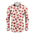 thumbnail image 4 of Fgvctg Long Sleeve Shirts for Men Cotton Button Down Shirts Trendy Date Day Love Heart Print Collared Blouses Plus Size Business Casual Tops Beige L, 4 of 4