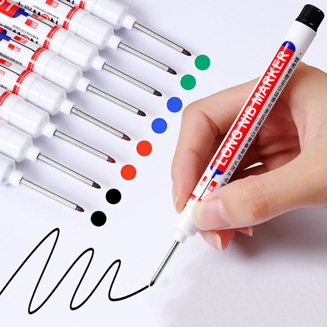 4 Pcs Stylo Marqueur à Longue Tête Polyvalent Imperméable à Séchage Rapide à Base d'Huile Stylo Décoratif pour Menuiserie pour Chantier