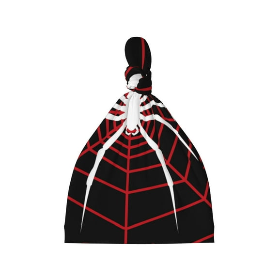 Daiia Spider On The Web Pattern Baby Beanie Knit Toddler Hat Kids Embroidered Beanies Cap for Girls Boys 0-8 Years