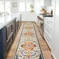 thumbnail image 4 of Findosom 2'x10' Vintage Runner Rug 0.4" Distressed Hallway Rug Non Slip Laundry Runner Rug Decor Rug Washable Runner Rug Kitchen Floor Mat Entryway Rug Runner for Laundry Kitchen Dark, Orange, 4 of 9