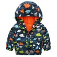 thumbnail image 1 of Lovebay Kids Baby Boy Dinosaur Clothes Waterproof Windbreak Hooded Coat Jacket Outerwear Dark blue 1-2 Years, 1 of 7