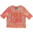 thumbnail image 1 of Pink Floyd - Top Crop Logotipo Apilado de Malla para Mujer (Rosa), 1 of 2