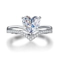 thumbnail image 2 of Toyfunny Women's Heart-Shaped Zircon Diamond Personalized Princess Engagement Ring, 2 of 4