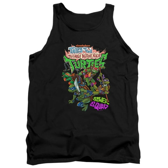 Tales of the Teenage Mutant Ninja Turtles Sewer Squad Unisex Adult Tank Top, Black, 2X-Large
