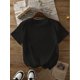 thumbnail image 2 of Letter Print Short Sleeve, Casual Short Sleeve Round Neck T-shirt, Women's Clothing Tee For Adult, Men, Women, Teen, Teenager, Adolescent, Youth, 2 of 5
