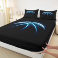 thumbnail image 3 of Manfei Neon Blue Basketball Full Size Sheets for Teens Boys, Sports Theme Bed Sheets, Athlete Black Sheet Sets, Luxury Bedroom Decor 4pcs, 3 of 7