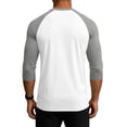 thumbnail image 4 of Fabrcox 3/4 Sleeve Shirts for Men Raglan Crew Neck Baseball Shirts for Men Color Block Lightweight Going Out Running Workout Shirts for Men Gray XXXL, 4 of 5
