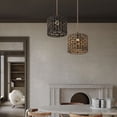 thumbnail image 5 of KUNPENG 9.5" Woven Pendant Light Shade - Vintage Boho Hand-Crafted Paper Rope Lampshade, Decorative Rattan-Style Lamp Cover for Kitchen Island, Dining Room & Nursery Decor(Natural), 5 of 5