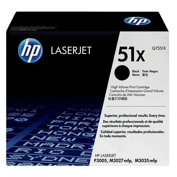 HP 51X High Yield Black Original LaserJet Toner Cartridge, ~13,000 pages, Q7551X