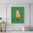thumbnail image 6 of Kdxio Cool Skateboarding Bulldog Pattern Canvas Wall Art 12x16 Inches - Waterproof HD Print Solid Wood Frame for Living Room & Bathroom,Vertical, 6 of 8
