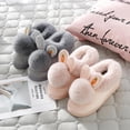 thumbnail image 4 of Pantuflas de algodón, bolso de invierno para mujer con lindas orejas de conejo de peluche, zapatos de algodón para padres e hijos, suela gruesa cálida, zapato de mes interior para el hogar Sincero Hogar, 4 of 6