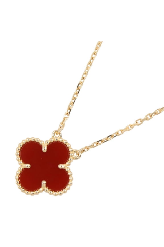 Pre-Owned Van Cleef & Arpels Vintage Alhambra Necklace, Carnelian 18K (Yellow Gold), Carnelian,...