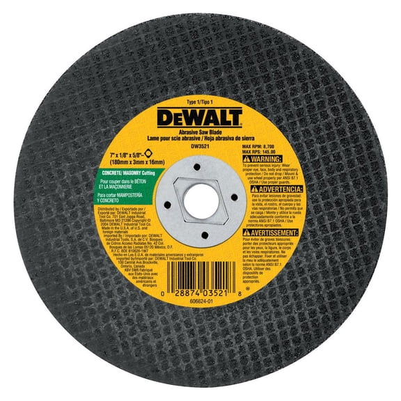 Dewalt DW3521 Abrasive Masonry Circular Saw Blades
