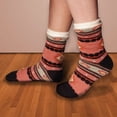 thumbnail image 5 of BambooMN Men's Cabin Double Layer Thick Soft Warm Fuzzy Comfy Home Socks, 3 Pairs Asst A, Extra Large, 5 of 9