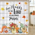 thumbnail image 1 of Rideau de Douche de l'Action de Grâce pour Salle de Bain, Ensemble Rustique de Rideaux de Douche Ferme d'Automne Dinde Citrouilles Récolte, Rideau de Douche de l'Action de Grâce d'Automne Rideau de Douche Feuilles d'Érable d'Automne avec 12 Crochets, 1 of 1