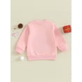 thumbnail image 5 of Kids Girls Sweatshirts Christmas Clothes Letter Bow Embroidered Crew Neck Long Sleeve Fall Toddler Pullovers Tops, 5 of 10
