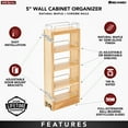 thumbnail image 5 of Rev-A-Shelf 448-WC-5C 5-Inch Wood Pull Out Wall Cabinet Organizer, Maple, 5 of 13