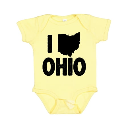 

Inktastic I Love Ohio with State Silhouette Boys or Girls Baby Bodysuit