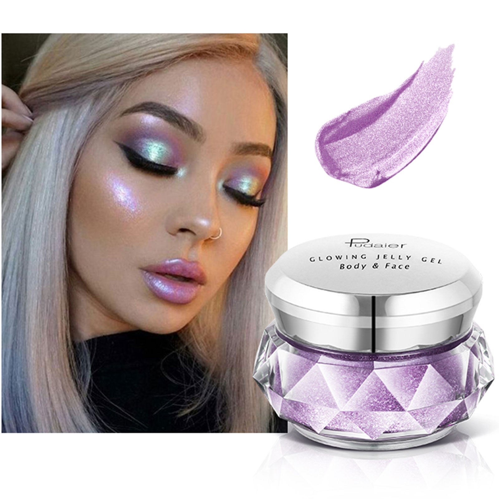 Lacyie Facial Highlight Gel Mermaid Eye Jelly Face Glitter Makeup