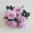 thumbnail image 1 of Ramo de rosas de simulación de 10 piezas, flores decorativas para bodas, adornos para el hogar, ramo de rosas de simulación, guía de ruta, 1 of 6
