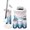 Color 3, variant on Bathroom Accessory Set 6 Piece Peaceful Mountain Landscape Watercolor Gentle Morning Haze Trash can, Toothbrush Holder, Toothbrush Cup, Soap Dispenser, Soap Dish, Toilet Brush Holder