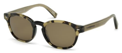 Ermenegildo Zegna EZ0029/S 55M Olive/Brown Square Sunglasses