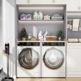 thumbnail image 3 of Homieasy Washer and Dryer Countertop, Laundry Room Organization with Non-Slip Pads, Wood Shelf Topper with Round Corner Edge Rails, Laundry Folding Organizer for Laundry, White Oak, 3 of 7
