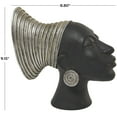 thumbnail image 3 of 4" x 9" Black Resin African Woman Sculpture, by DecMode, 3 of 7