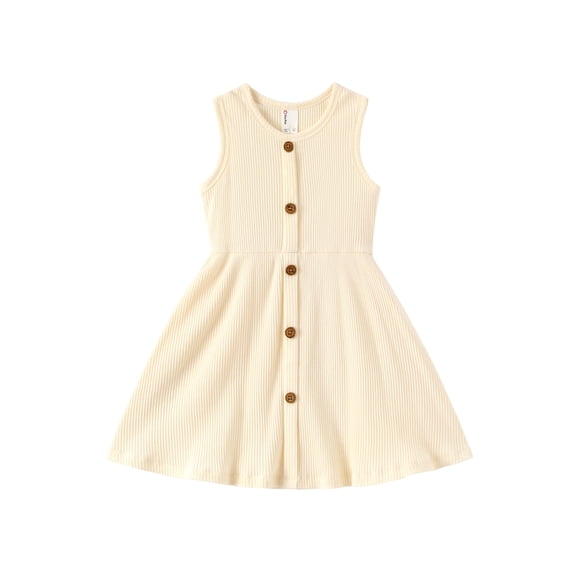 Vestido para Bebé Niña PATPAT Albaricoque sin Mangas de Algodón 3-6M