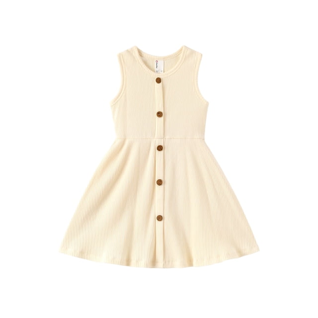 Vestido para Bebé Niña PATPAT Albaricoque sin Mangas de Algodón 3-6M