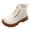 White, variant on PFWOWB Girls Combat Ankle Boots Lace-Up Pearl Flower Booties with Side Zipper and Lug Sole (White,13)