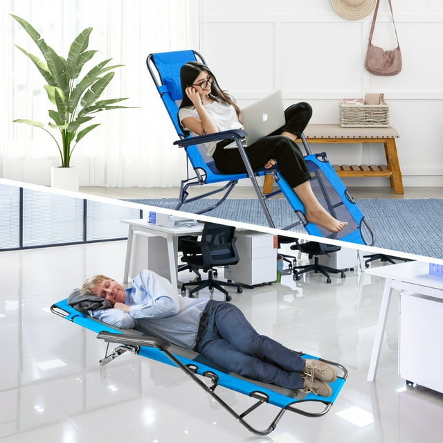 Kahoo Zero Gravity Lounge Chair Recliner Mesh Blue