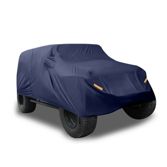 Unique Bargains Navy  Car Cover   for jeep Wrangler JK 4 Door 2007-2017 JL 4 Door 2018-2021 Sun Rain Protection