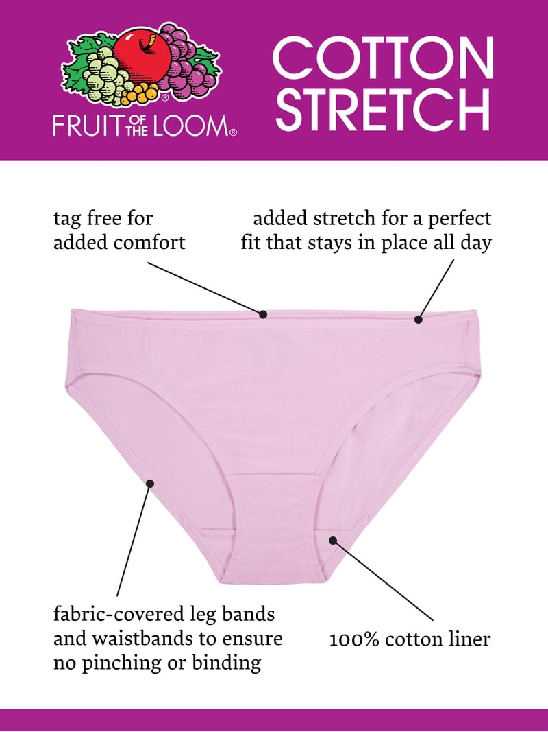 Fruit Of The Loom Fit For Me - Confezione Da 6 Slip Donna In Microfibra, Taglie Forti, 5DM204P