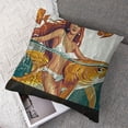 thumbnail image 7 of Underwater Flannel Fleece Pillow Cushion Cover, Cartoon Mermaid Riding on Goldfish Swimming Animals Happy, Decorative Square Accent Pillow Case, Orange Marigold White, 7 of 7