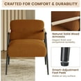 thumbnail image 3 of Garvee Mid Century Modern Accent Chair with Metal Frame, with 7.79" Spring Foam Cushion, Brown, 3 of 9