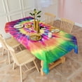 thumbnail image 3 of Colorful Tie Dye Pattern Rectangle Tablecloth 60"x102",Waterproof Polyester Rectangle Table Cloth, Wipeable Spillproof Polyester Tablecloth for Dining, Camping, Indoor and Outdoor, 3 of 6